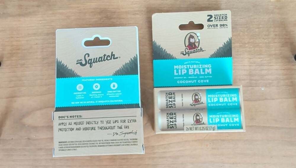 4 Dr. Squatch Moisturizing Lip Balm 2 Twin Packs Coconut Cove - Picture 2 of 2